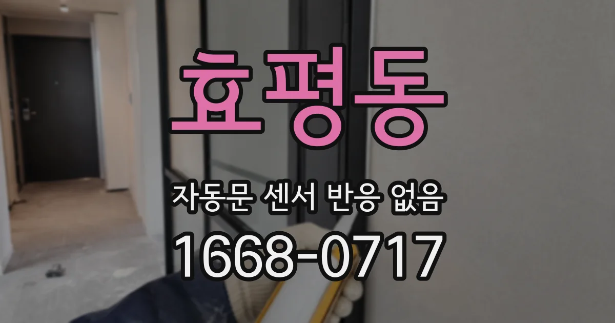 효평동 자동문 센서 반응 없음