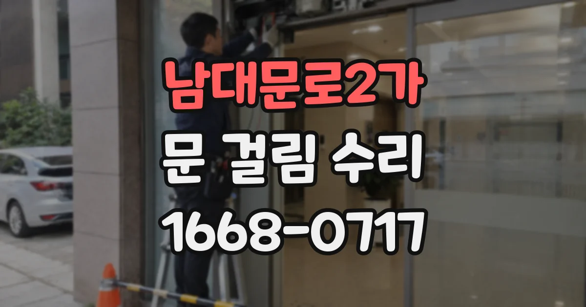 남대문로2가 문 걸림 수리