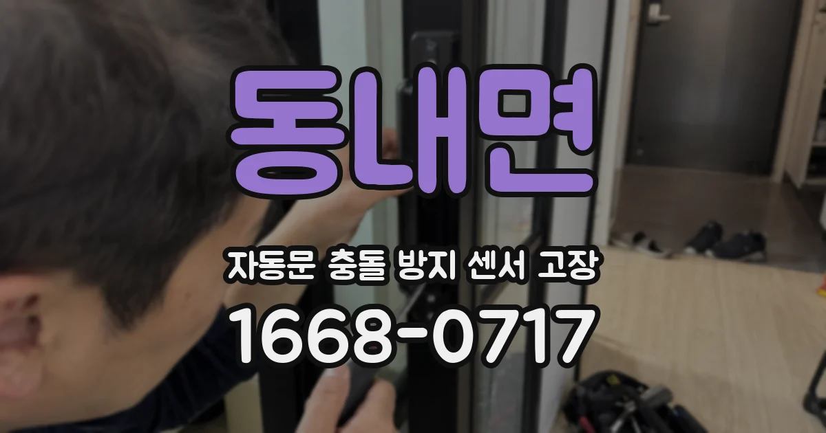 동내면 자동문 충돌 방지 센서 고장