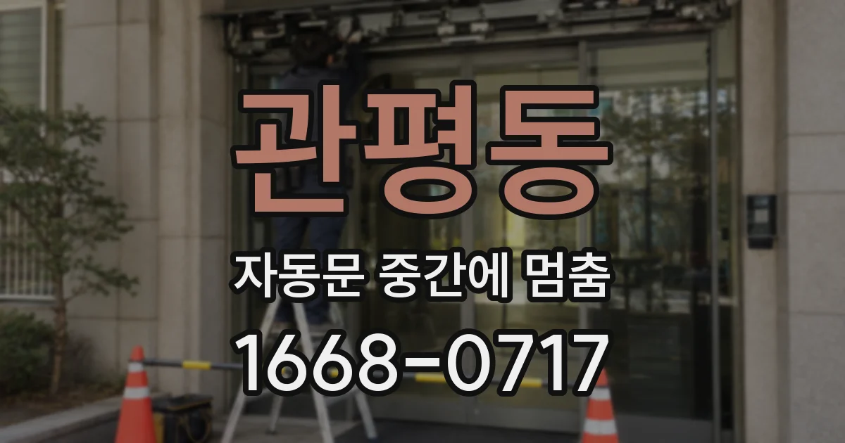 관평동 자동문 중간에 멈춤