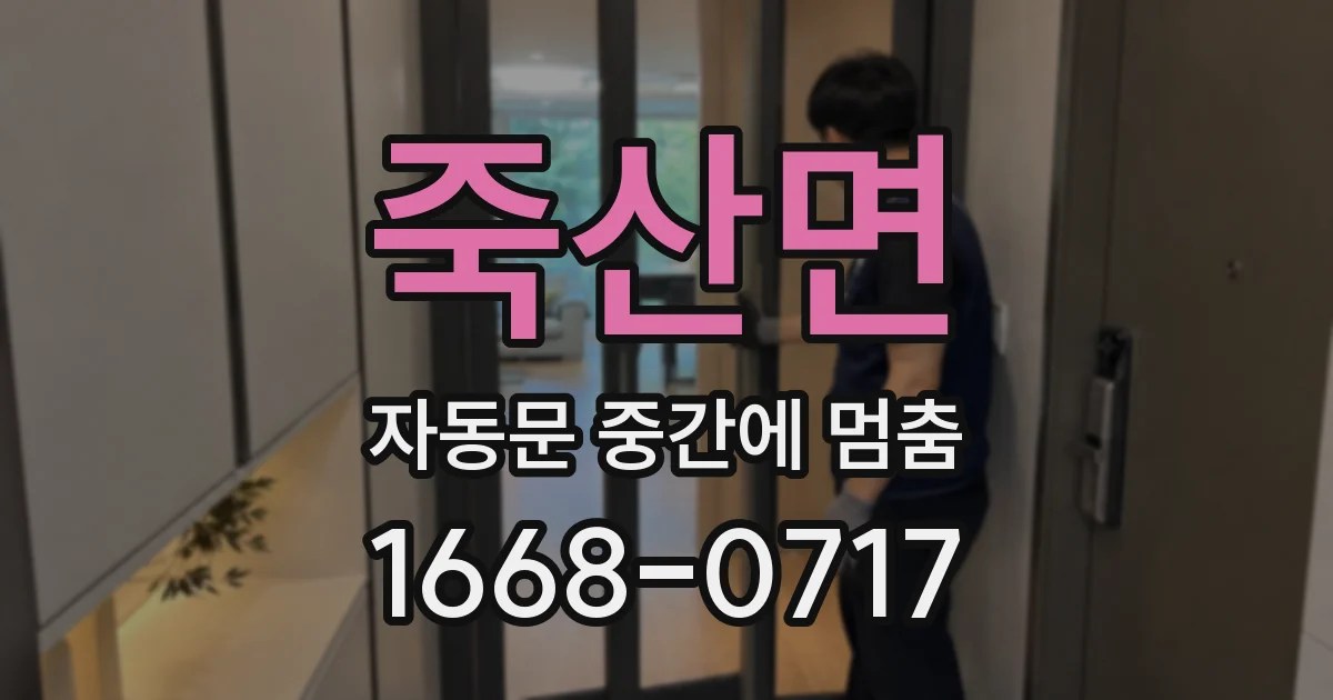 죽산면 자동문 중간에 멈춤