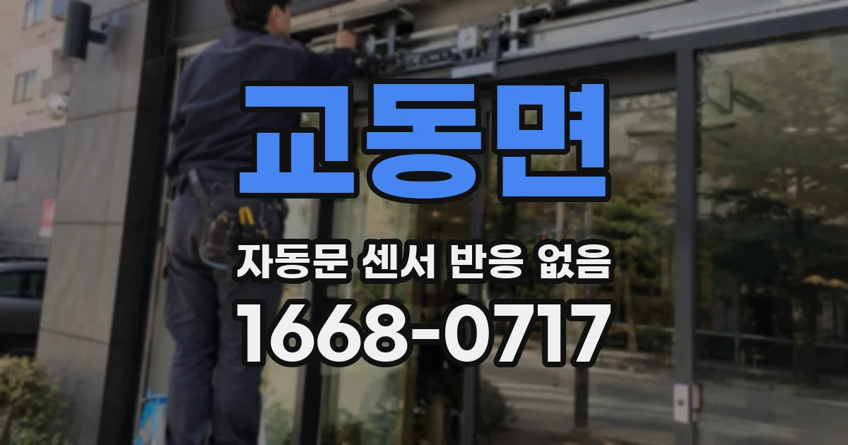 교동면 자동문 센서 반응 없음