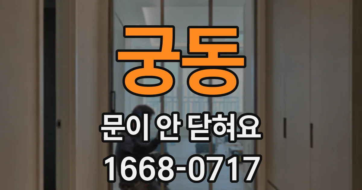 궁동 문이 안 닫혀요