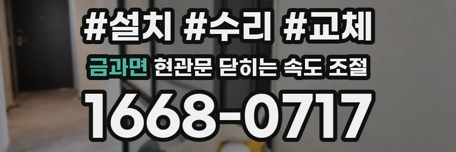 금과면 현관문 닫히는 속도 조절