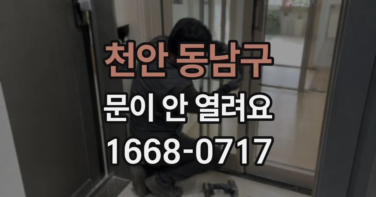 천안 동남구 문이 안 열려요