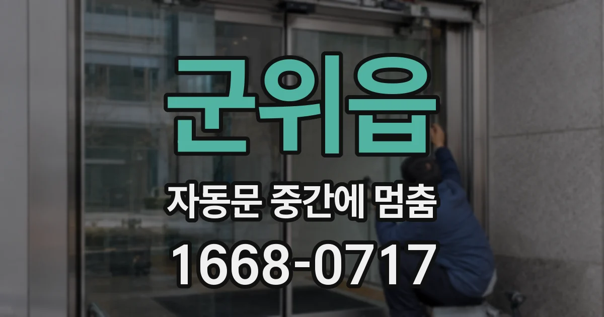 군위읍 자동문 중간에 멈춤