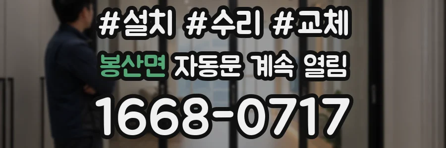 봉산면 자동문 계속 열림