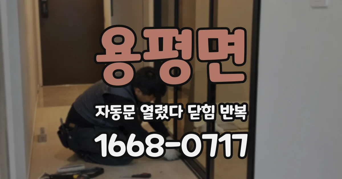 용평면 자동문 열렸다 닫힘 반복