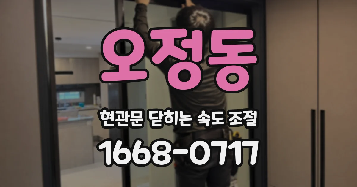 오정동 현관문 닫히는 속도 조절