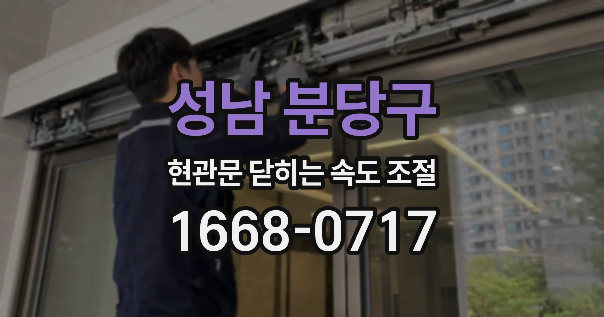 성남 분당구 현관문 닫히는 속도 조절