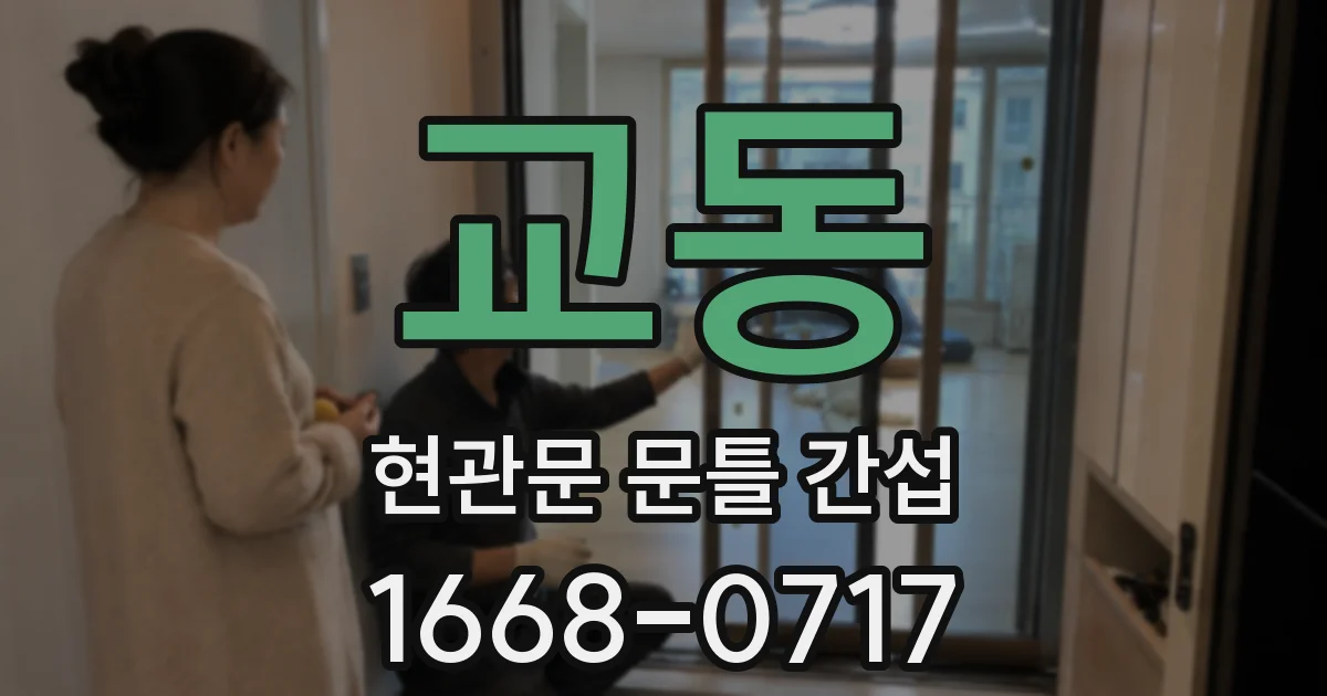 교동 현관문 문틀 간섭