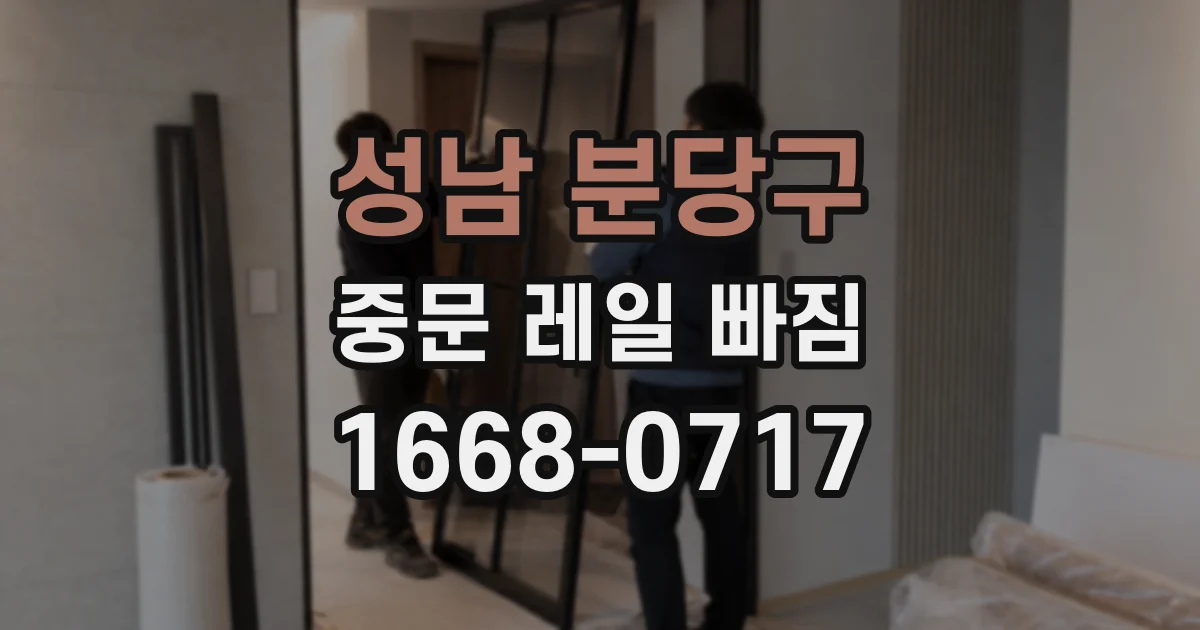 성남 분당구 중문 레일 빠짐