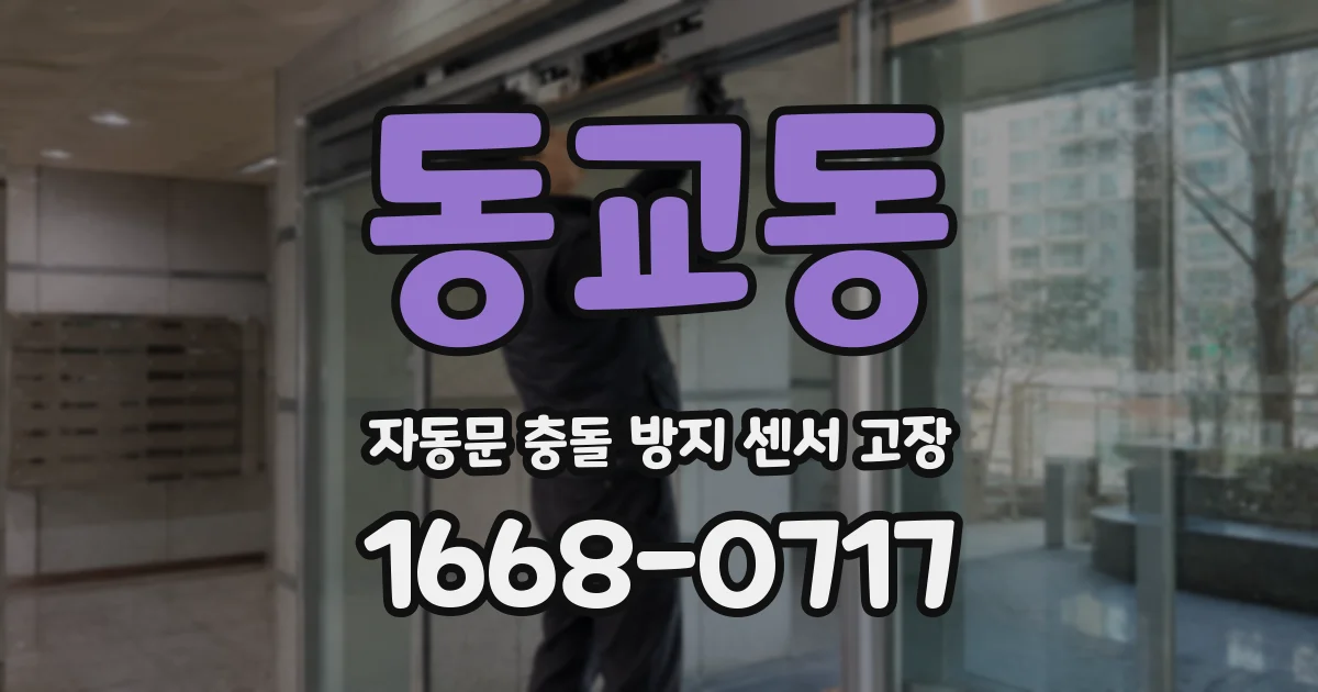 동교동 자동문 충돌 방지 센서 고장