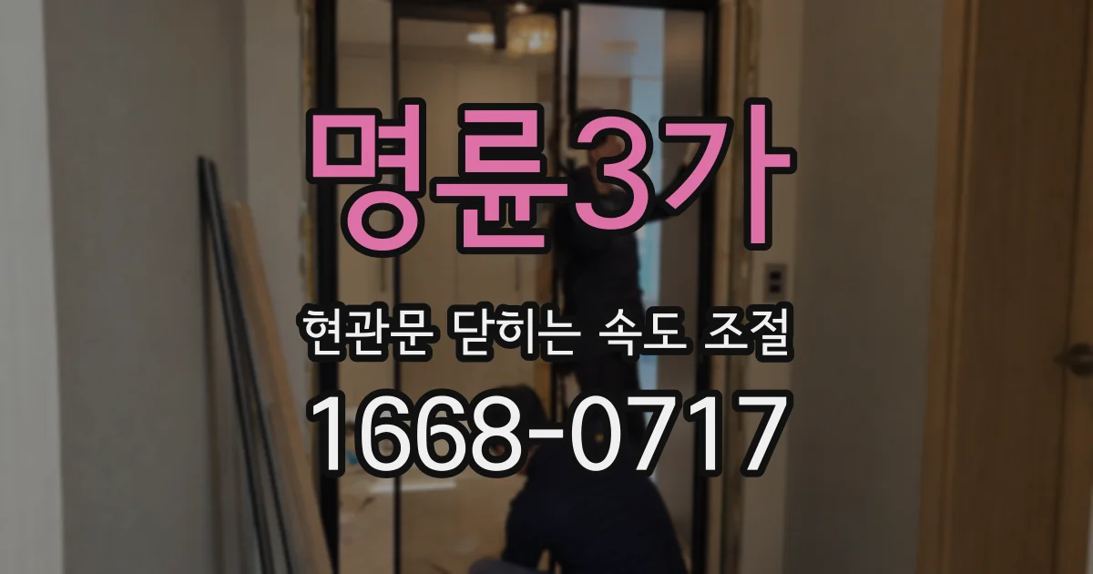명륜3가 현관문 닫히는 속도 조절