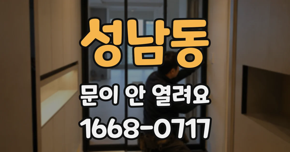 성남동 문이 안 열려요
