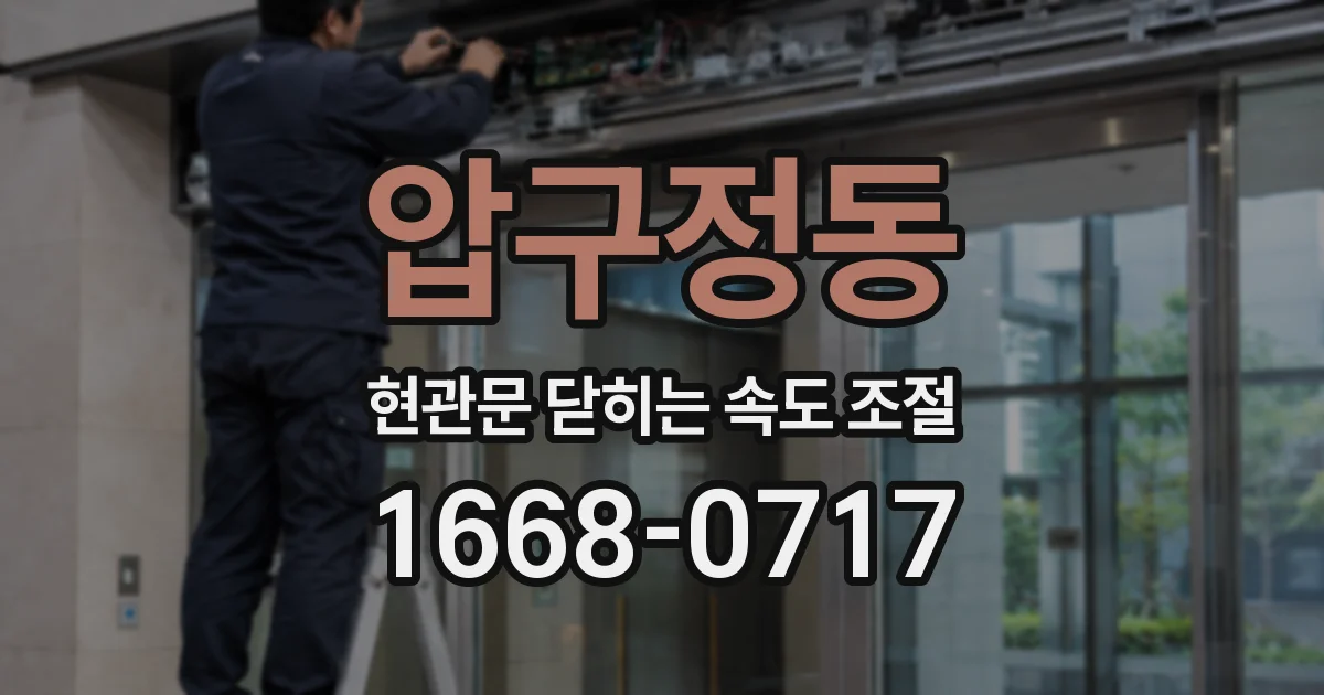 압구정동 현관문 닫히는 속도 조절