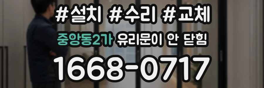 중앙동2가 유리문이 안 닫힘