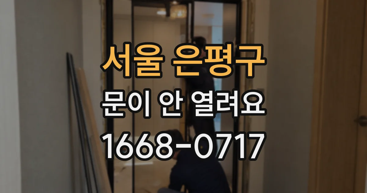 서울 은평구 문이 안 열려요