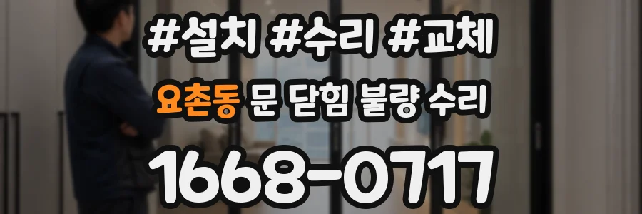 요촌동 문 닫힘 불량 수리