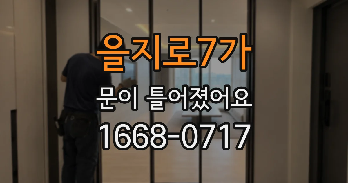 을지로7가 문이 틀어졌어요