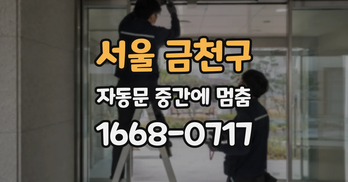서울 금천구 자동문 중간에 멈춤