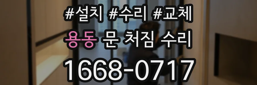 용동 문 처짐 수리