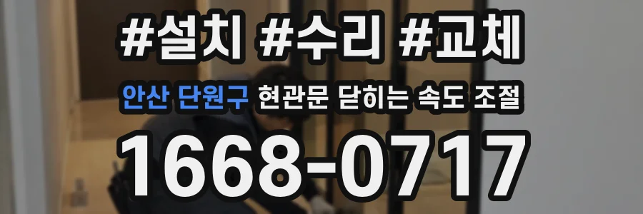 안산 단원구 현관문 닫히는 속도 조절