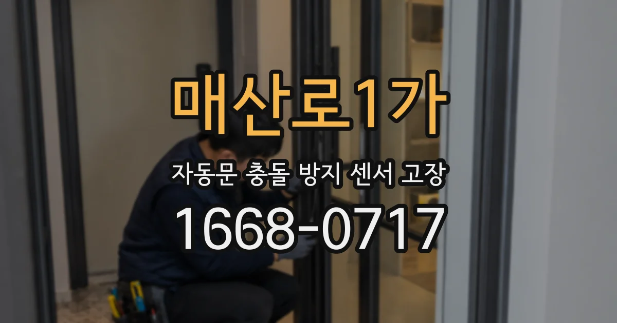 매산로1가 자동문 충돌 방지 센서 고장