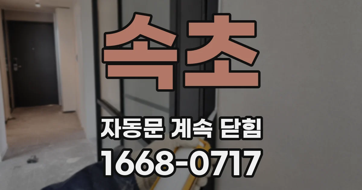 속초 자동문 계속 닫힘