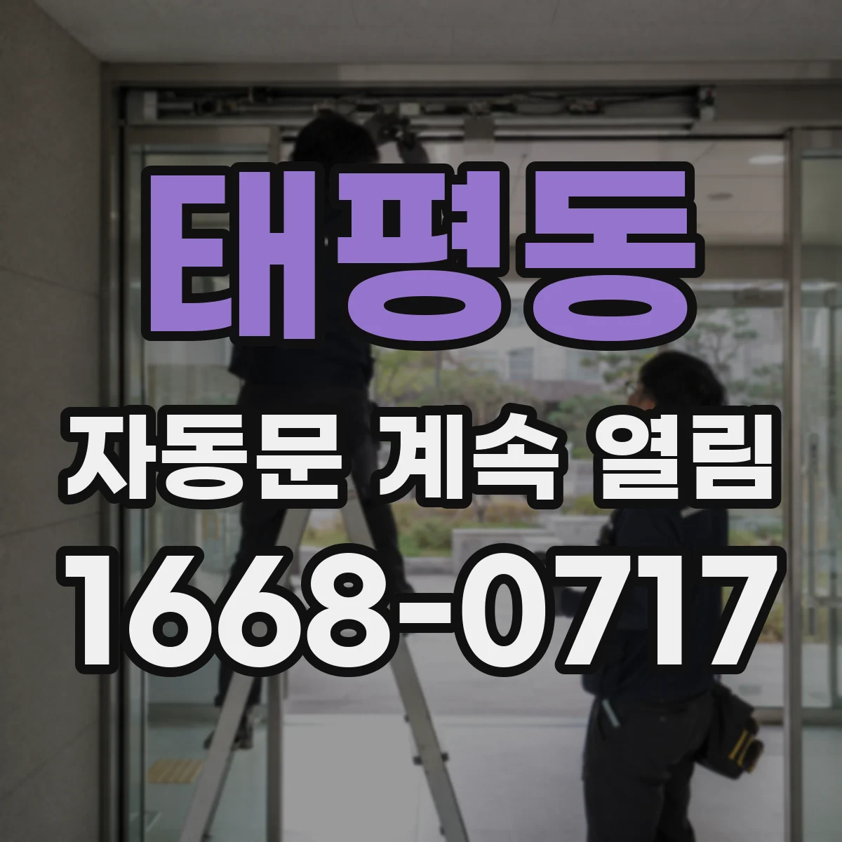 태평동 자동문 계속 열림