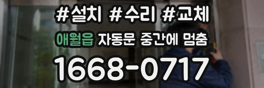 애월읍 자동문 중간에 멈춤