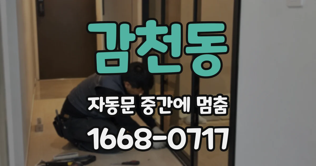 감천동 자동문 중간에 멈춤