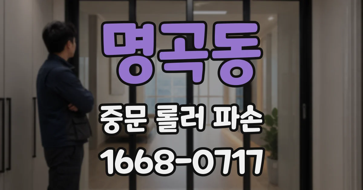 명곡동 중문 롤러 파손