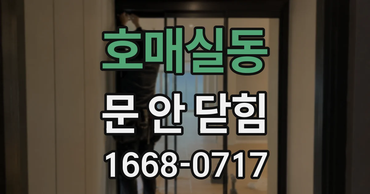 호매실동 문 안 닫힘