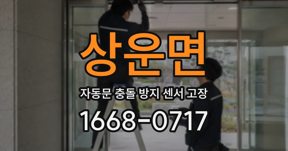 상운면 자동문 충돌 방지 센서 고장