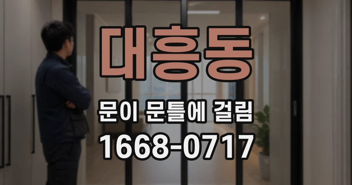 대흥동 문이 문틀에 걸림