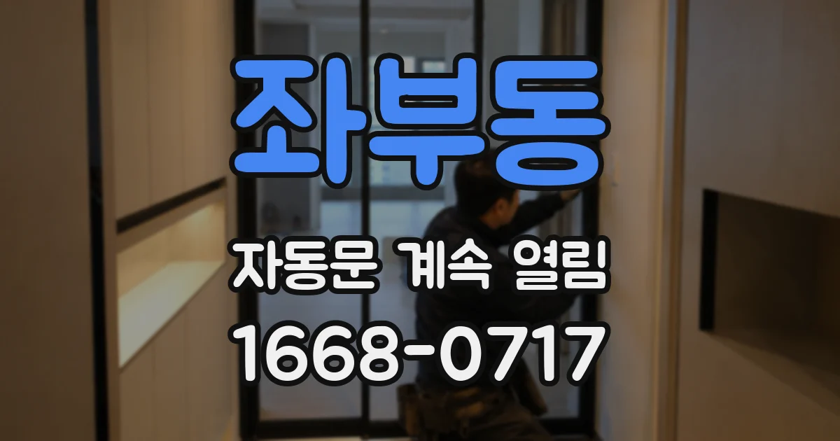 좌부동 자동문 계속 열림