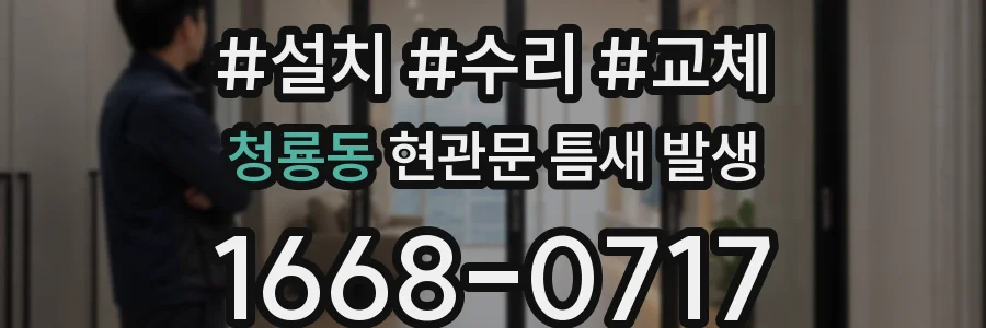 청룡동 현관문 틈새 발생