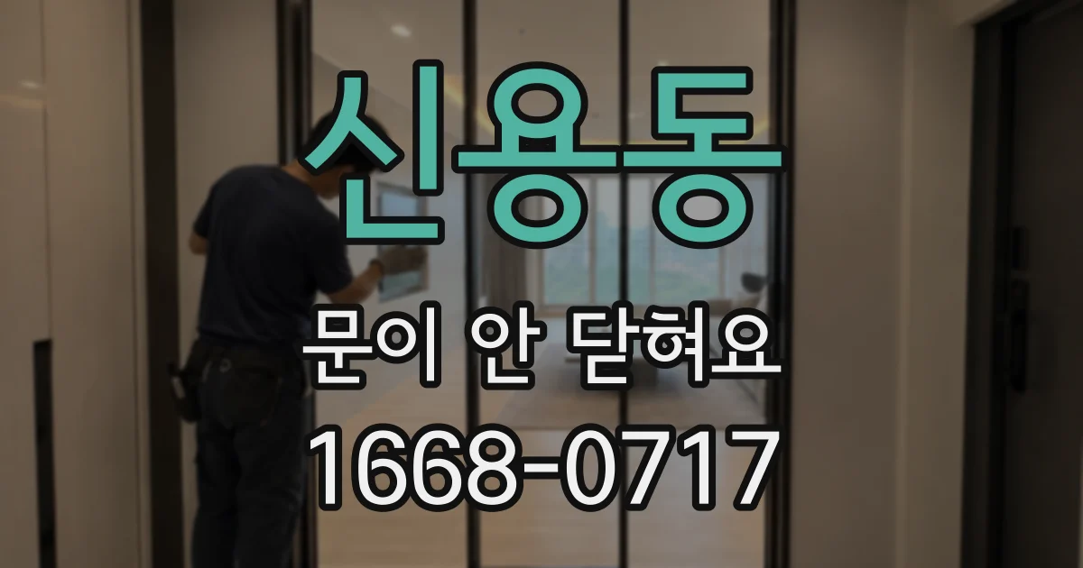 신용동 문이 안 닫혀요