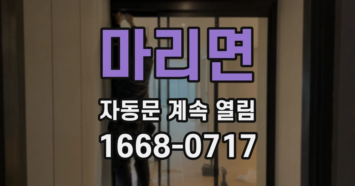 마리면 자동문 계속 열림