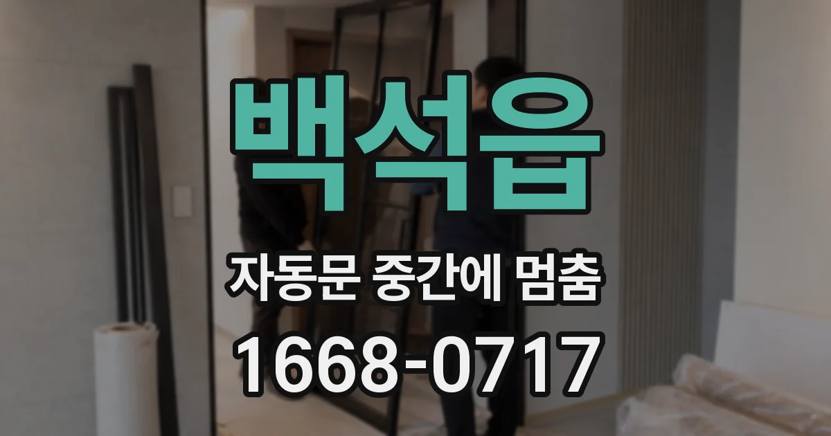 백석읍 자동문 중간에 멈춤