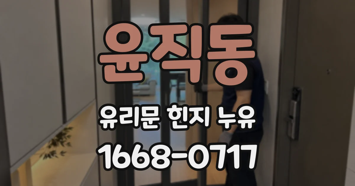 윤직동 유리문 힌지 누유