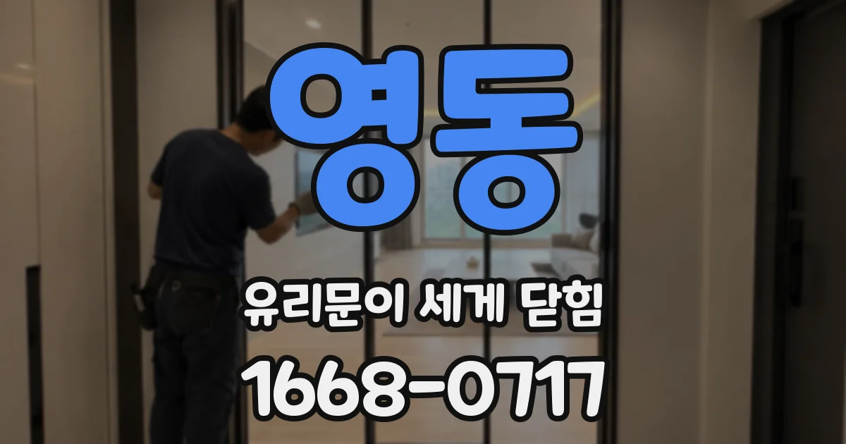 영동 유리문이 세게 닫힘