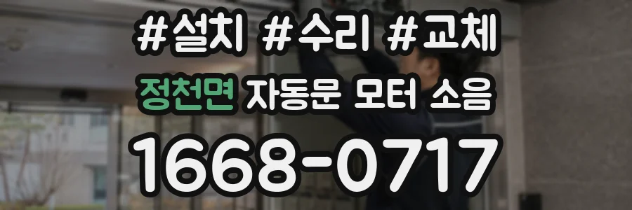 정천면 자동문 모터 소음
