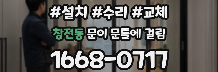 창전동 문이 문틀에 걸림