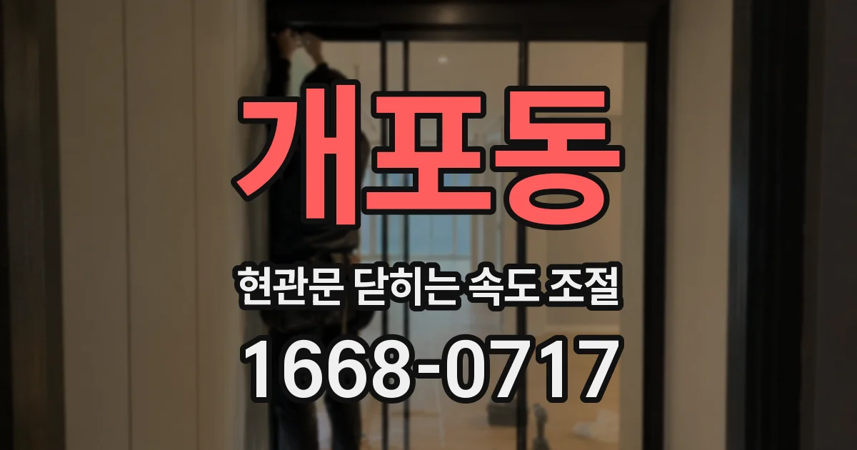 개포동 현관문 닫히는 속도 조절
