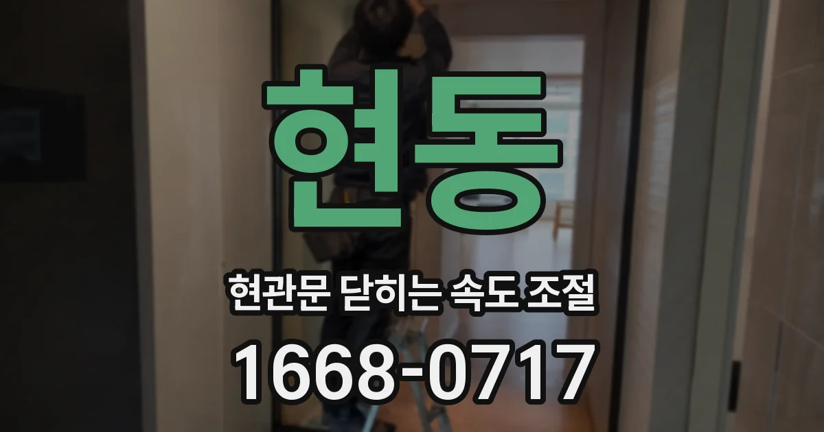 현동 현관문 닫히는 속도 조절