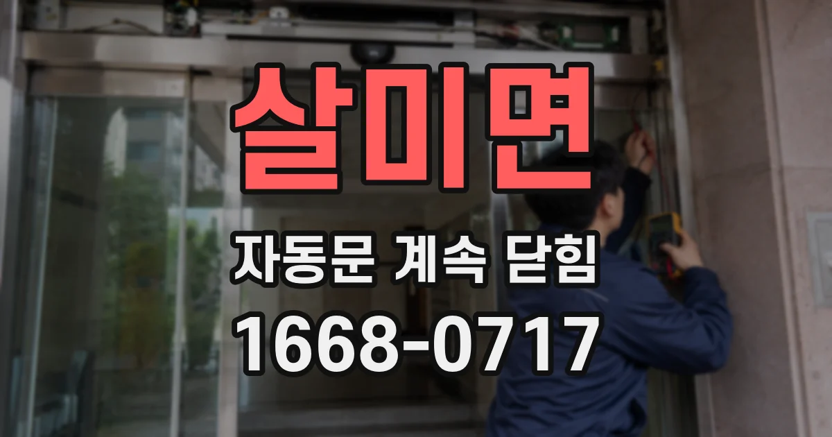 살미면 자동문 계속 닫힘