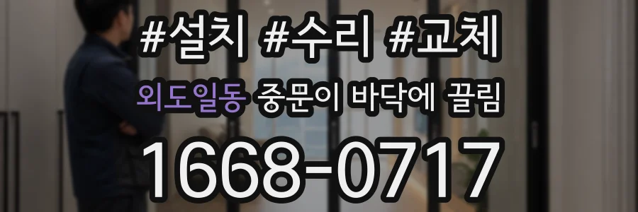외도일동 중문이 바닥에 끌림