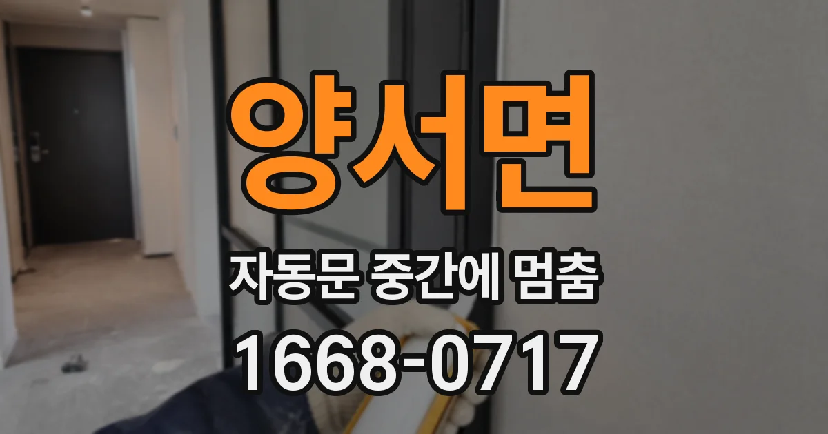 양서면 자동문 중간에 멈춤
